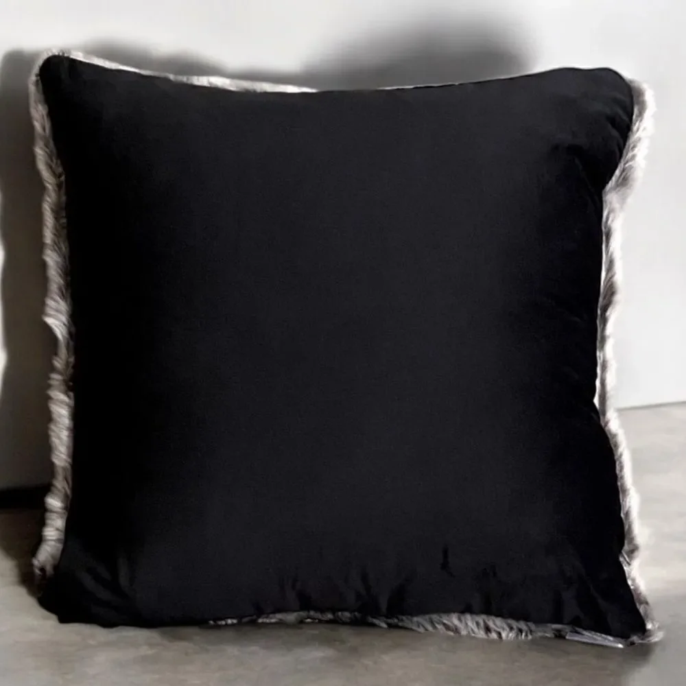 NWOT NEW Aviva Stanoff Grey Faux Fur Luxury Down Pillow 20